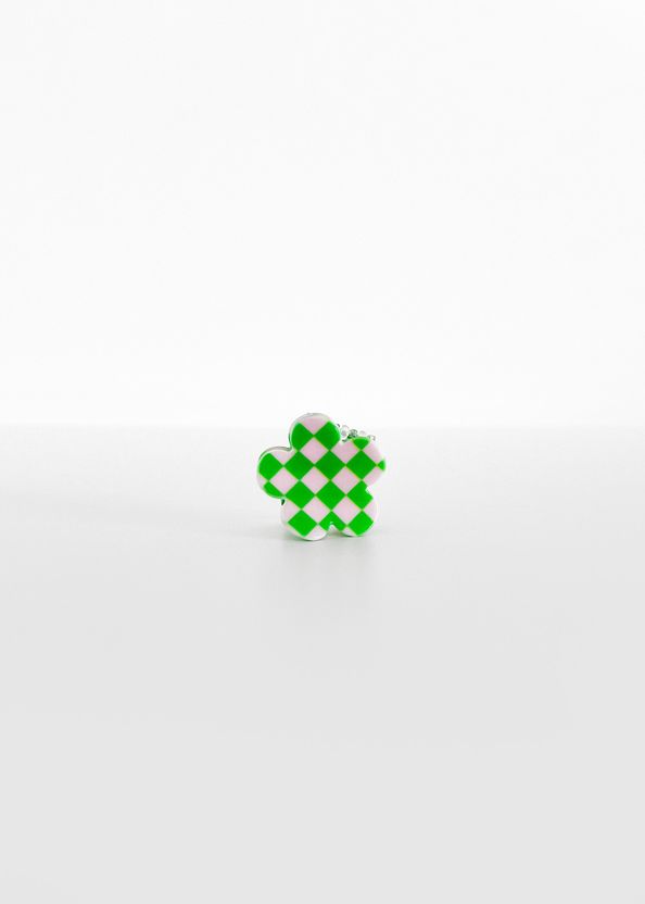 Mini-Checkered-Flower-Verde-e-Rosa-da-marca-Kaja