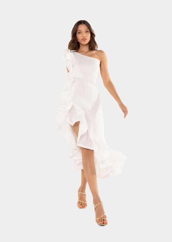 La Daisy Dress Branco Sarja - conceitoe